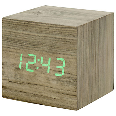 Gingko Click Clock Cube LED Alarm Clock Natural Gingko Click Clock Cube LED Alarm Clock Natural